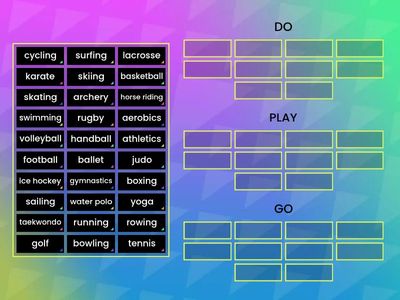 Sports - do / play / go 