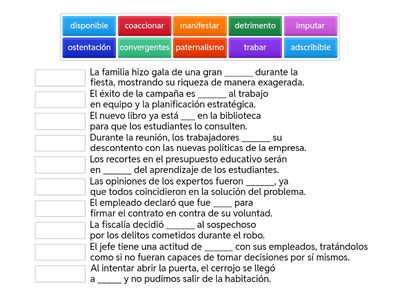 Vocabulario del cuarto EO