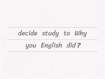 Present and Past question structures