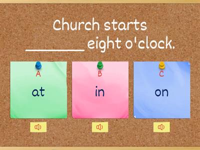 Prepositions of Time and Direction