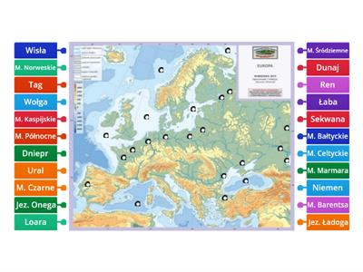 Europa - rzeki, jeziora, morza