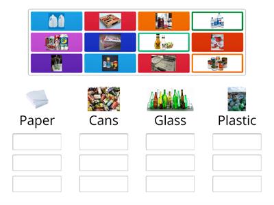 Earth Day Recycling Sort (paper, cans and glass) 