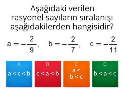 Rasyonel Sayılar Test