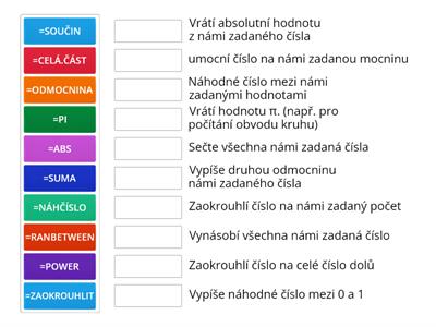 27. Matematické funkce v excelu