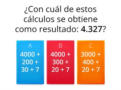 Marca la o las opciones correctas para cada resultado