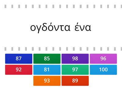 Πώς το λένε; Αριθμοί 81-100