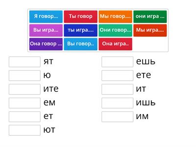 Глагол - 1 и 2 спр.