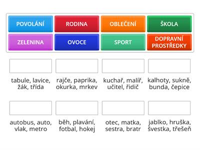 Slova nadřazená - podřazená