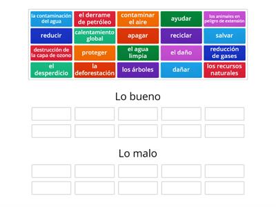 El medio ambiente: Clasificar