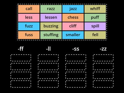 Reading Rev week 5 word sort day one