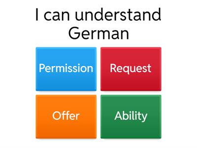 Uses of the modal verb - can