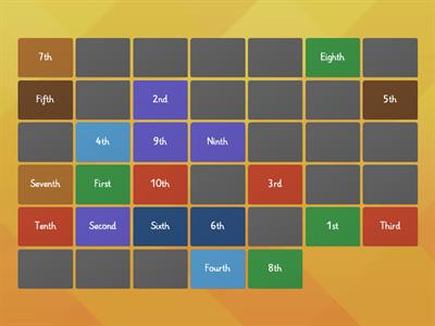 Ordinal numbers 1-20