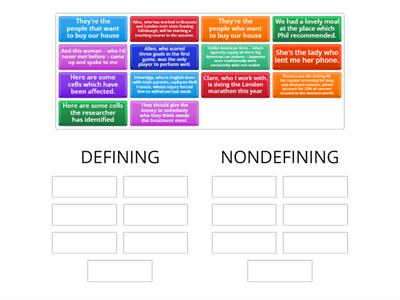 DEFINING AND NON DEFINING RELATIVE CLAUSE