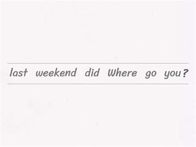 Simple past - sentence organization