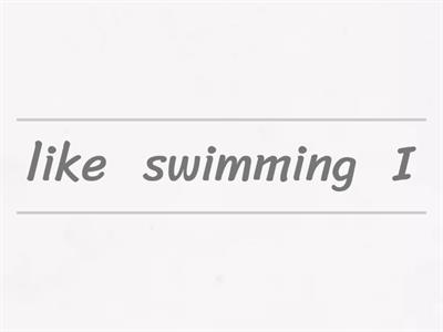 Mixed up sentences - verb plus ing