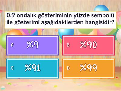 5.SINIF YÜZDELER DÖNÜŞTÜRME