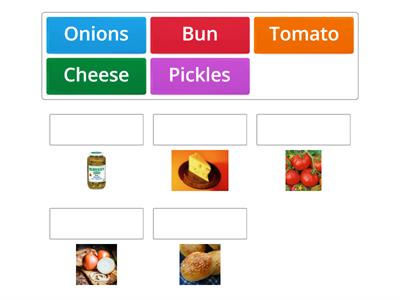 Match the picture to correct name of the ingredient.