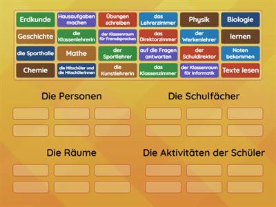 Die Schule: Personen/Fächer/Räume/Aktivitäten