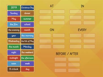 prepositions of time