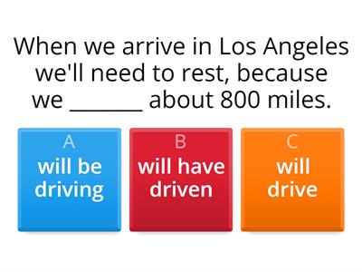 Future Continuous, Future Perfect - quiz