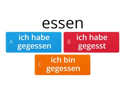 Perfektum - 9 tr. essen, vergessen, gehen, lernen.....