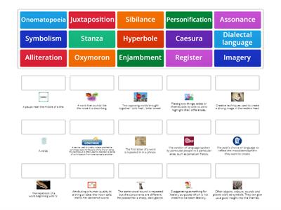 Poetry terminology match up KS4