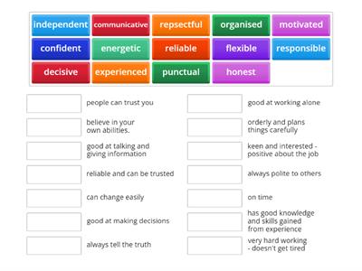 E2 Qualities for jobs 