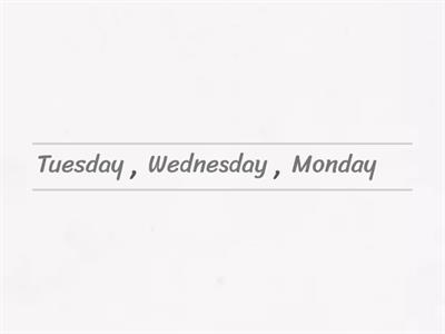 Days of Week and Months Unjumble