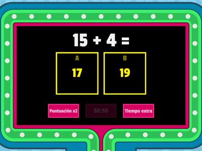 calculo mental de sumas y restas