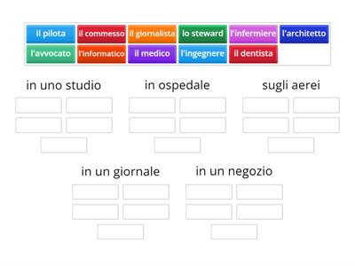 Lavoro e professioni  Dove lavora? II. 