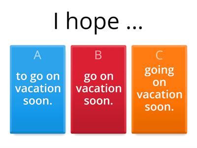 Likes and Plans - Verb patterns - A2 Level