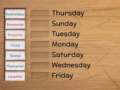 Viikonpäivät / Weekdays