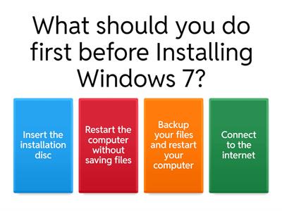 Quiz Windows 7 Installation