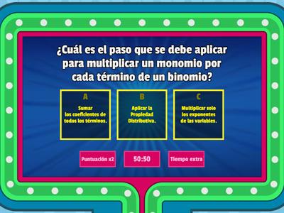 Multiplicación de monomio por binomio y trinomio