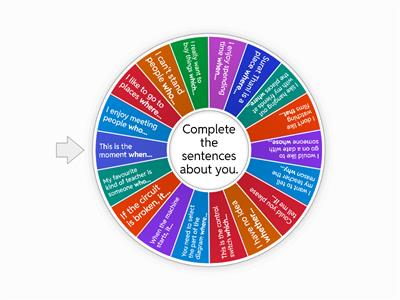 Relative clauses - sentence completion