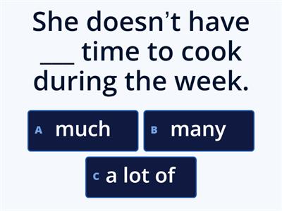 Much - many - a lot of 