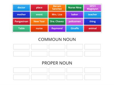 PROPER NOUN AND COMMON NOUN