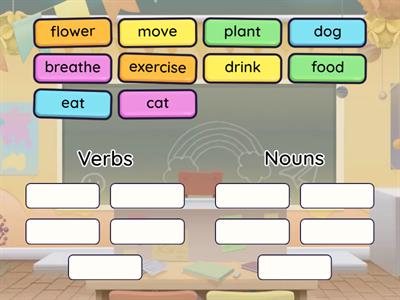 Sort these words into the categories of two groups