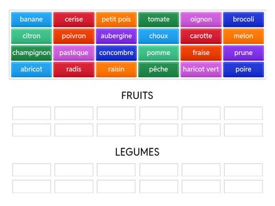 LES FRUITS ET LES LEGUMÉS