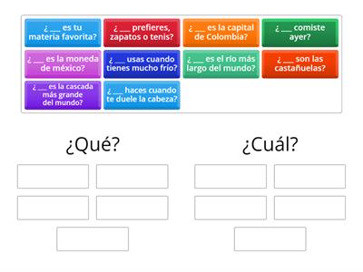 usos de ¿qué o cúal?