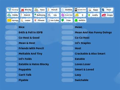 BFB And BFDI Crossword