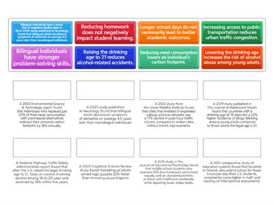Claim + Evidence Exercise 