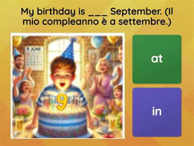 Preposizioni di tempo "in, at, on"
