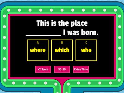 Defining relative clause - Who, where, that