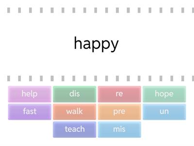 Prefixes and Suffixes Matching Game