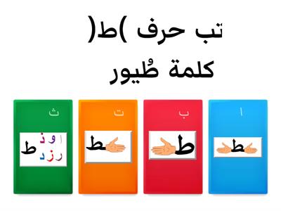    مواقع حرف (ط )