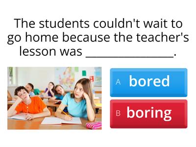 Adjectives ending in "Ed" and "Ing"