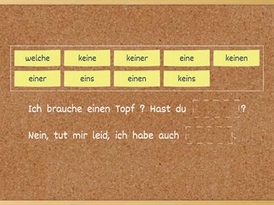 Indefinitpronomen im Nominativ und Akkusativ