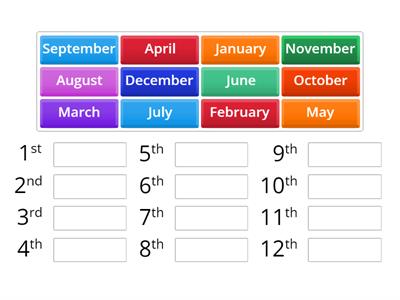 Months of the Year (Order)