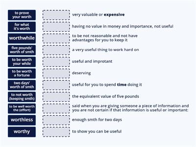 Worth (Cutting edge, advanced)